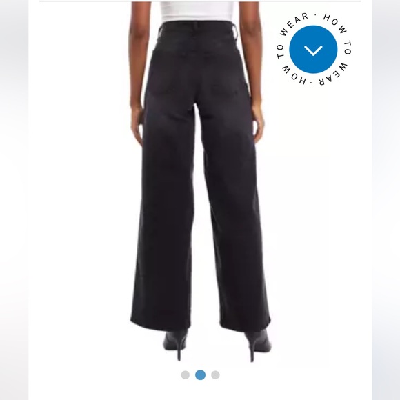 Wonderly jeans high rise flare black womens size 8 full length with slit - Picture 3 of 11